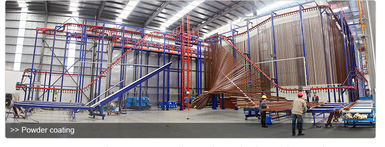líneas de recubrimiento en polvo para perfiles de aluminio