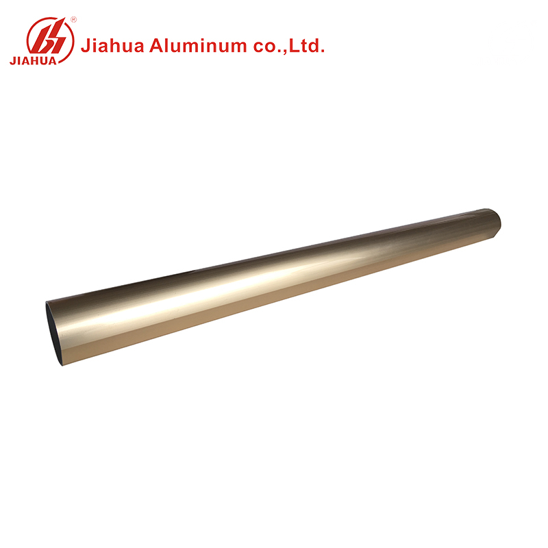 Perfil de tubo de escalera de extensión de aluminio redondo dorado anodizado ligero para escalera industrial de aluminio
