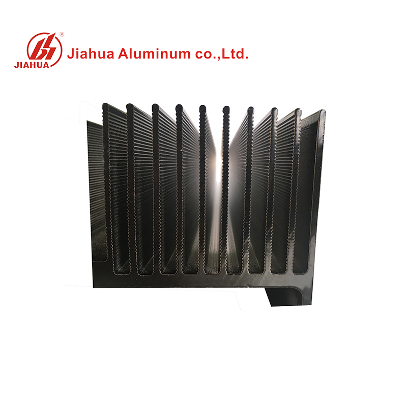 Barra de disipador de calor de aluminio extruido negro anodizado Tubo de aluminio Perfiles de radiador para uso industrial