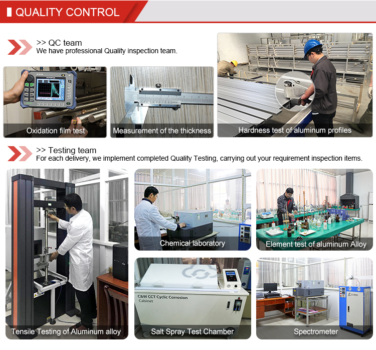 Prueba de calidad para perfiles de extrusi&oacute;n de aluminio.